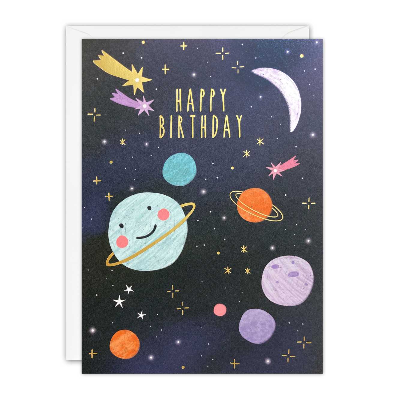 Vykort Outer space Birthday Sunbeams card