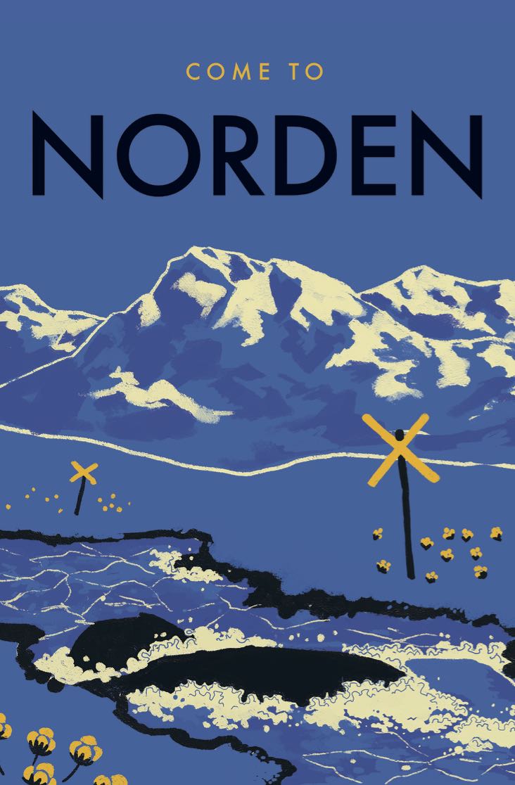 Vykort Come to Norden Hjortron vid forsen