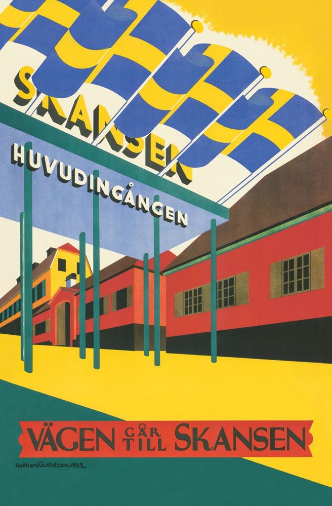 Vykort Skansens entré