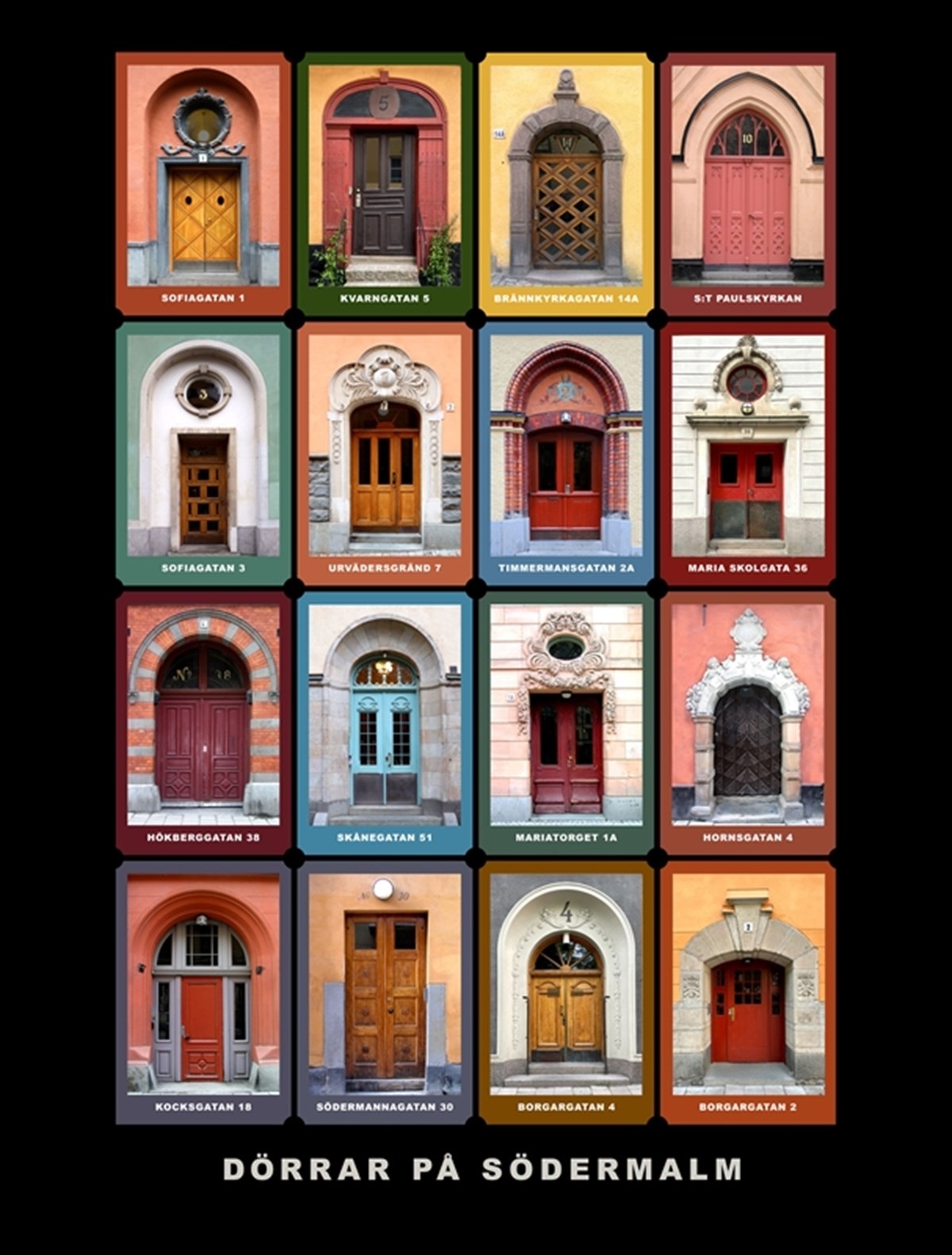 Vykort Dörrar på Södermalm