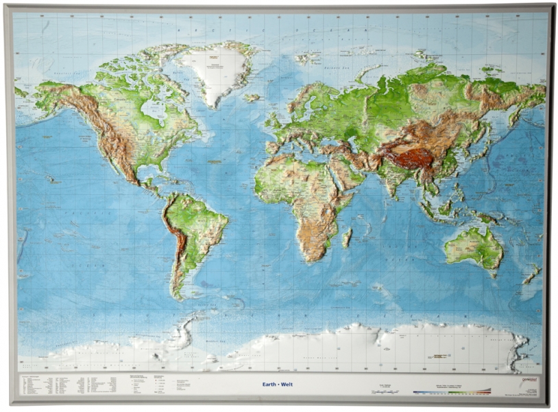 Världen Relief 77x57cm