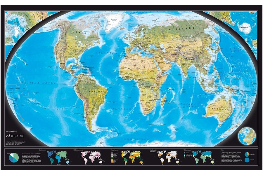 Världen Norstedts 1:43,8 Fysisk 78x49cm
