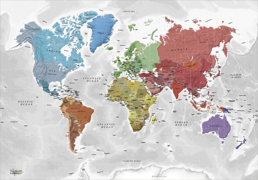 The World by Kartbutiken Continents