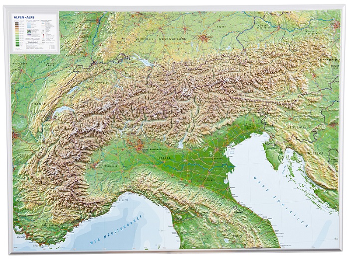 Alperna Reliefkarta 77x57cm