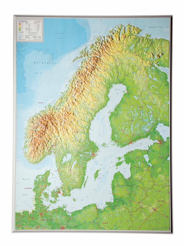 Skandinavien Relief 77x57cm