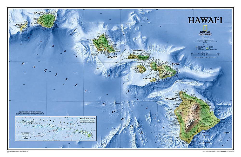 Hawaii Väggkarta NGS 1:773.000 FYS