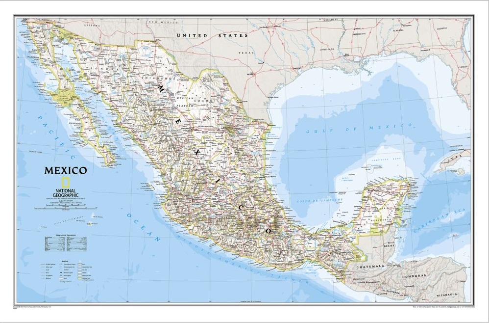 Mexico Väggkarta NGS 79x54cm