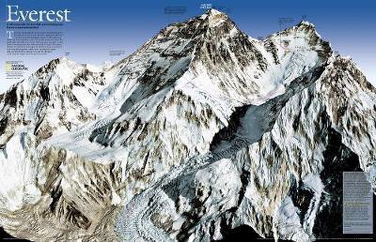 Mount Everest 50th Anniversary Väggkarta NGS 1:90.000