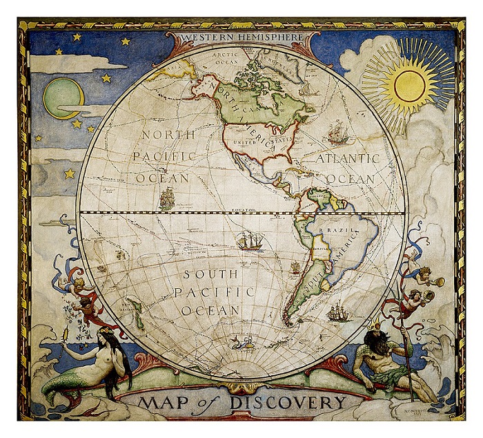 Western Hemisphere Väggkarta NGS Discovery