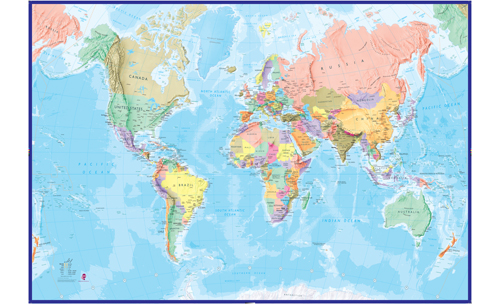 Världen Maps Int. Tapet POL 232x158cm