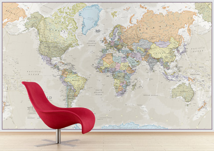 Världen Maps Int. Tapet Antik POL 232x158cm