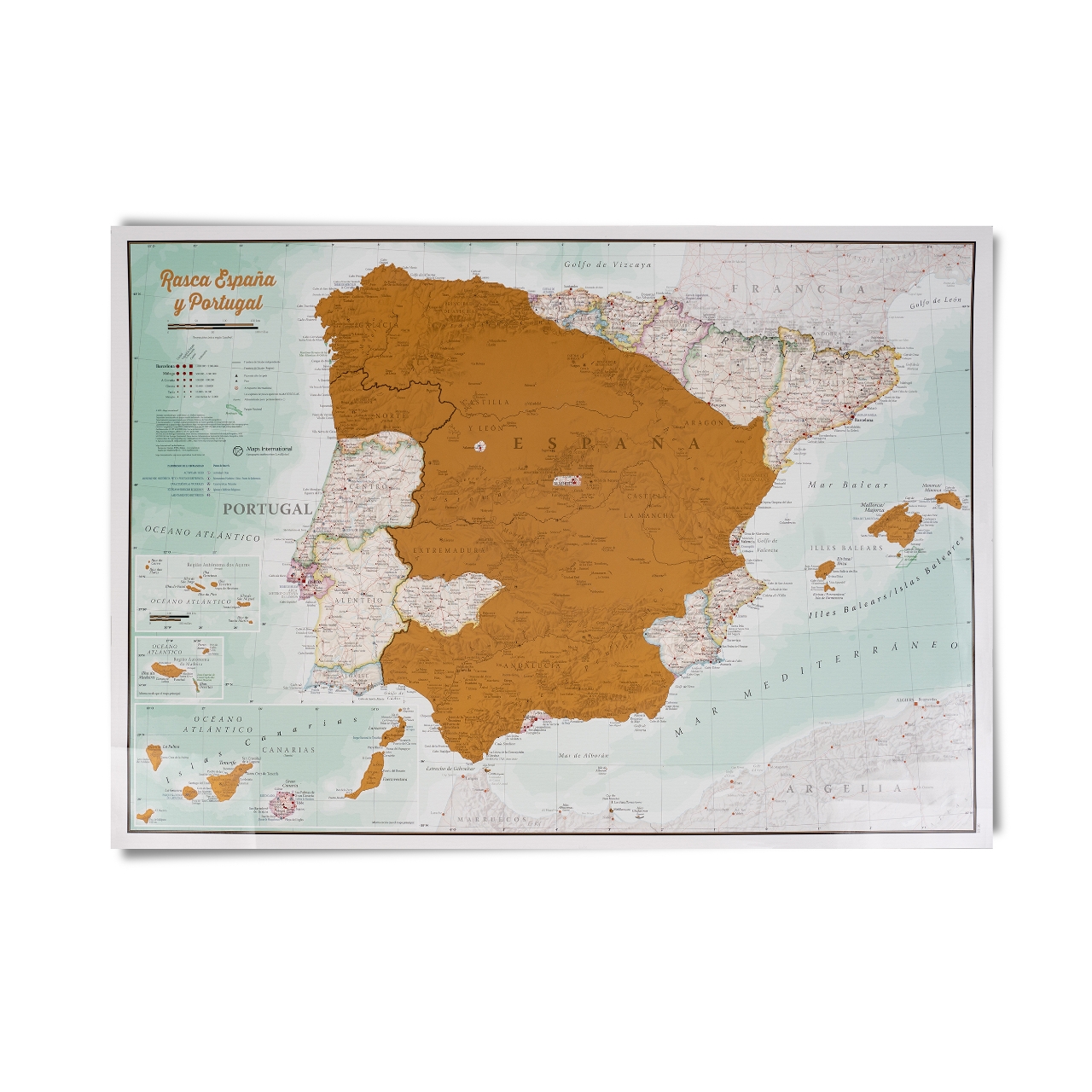 Spanien Portugal Scratch Maps International
