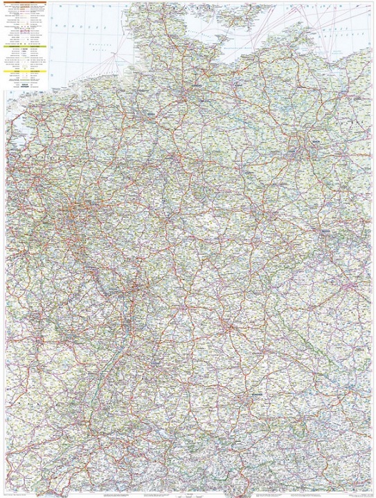 Tyskland väggkarta 1:800 000 Marco Polo