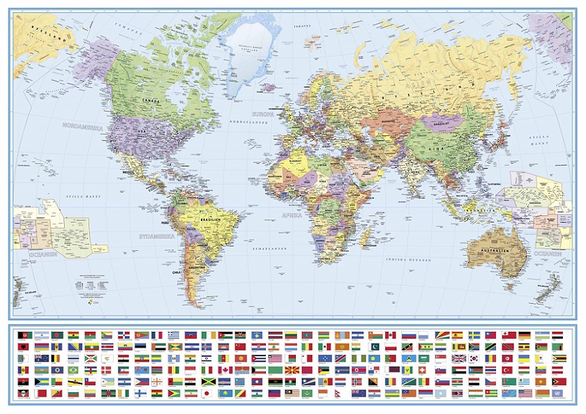 Världen Liber 1:35milj 123x86cm med ram