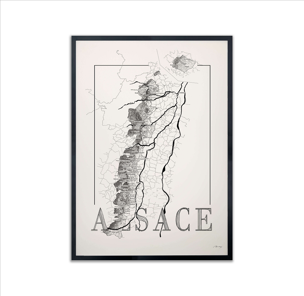 Vinkarta Alsace 50x70cm