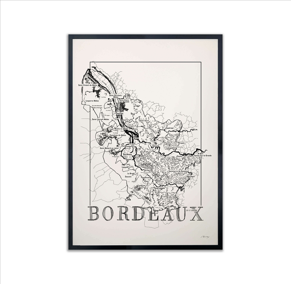 Vinkarta Bordeaux 50x70cm