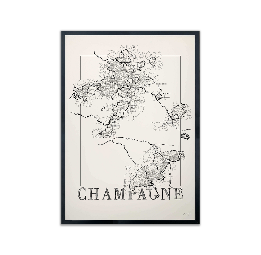 Vinkarta Champagne 50x70cm