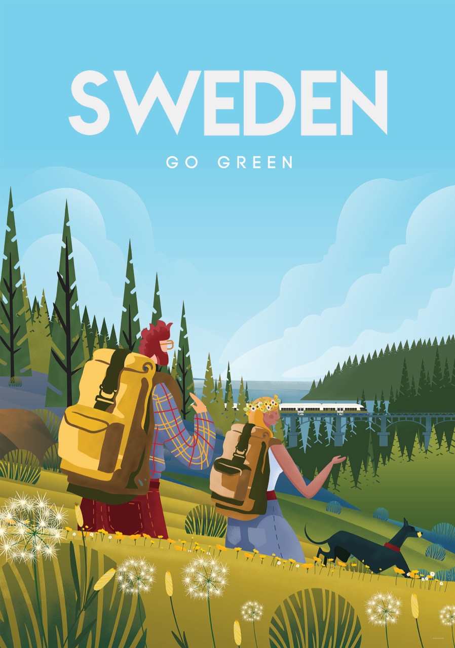 Sweden Go Green plansch 50x70