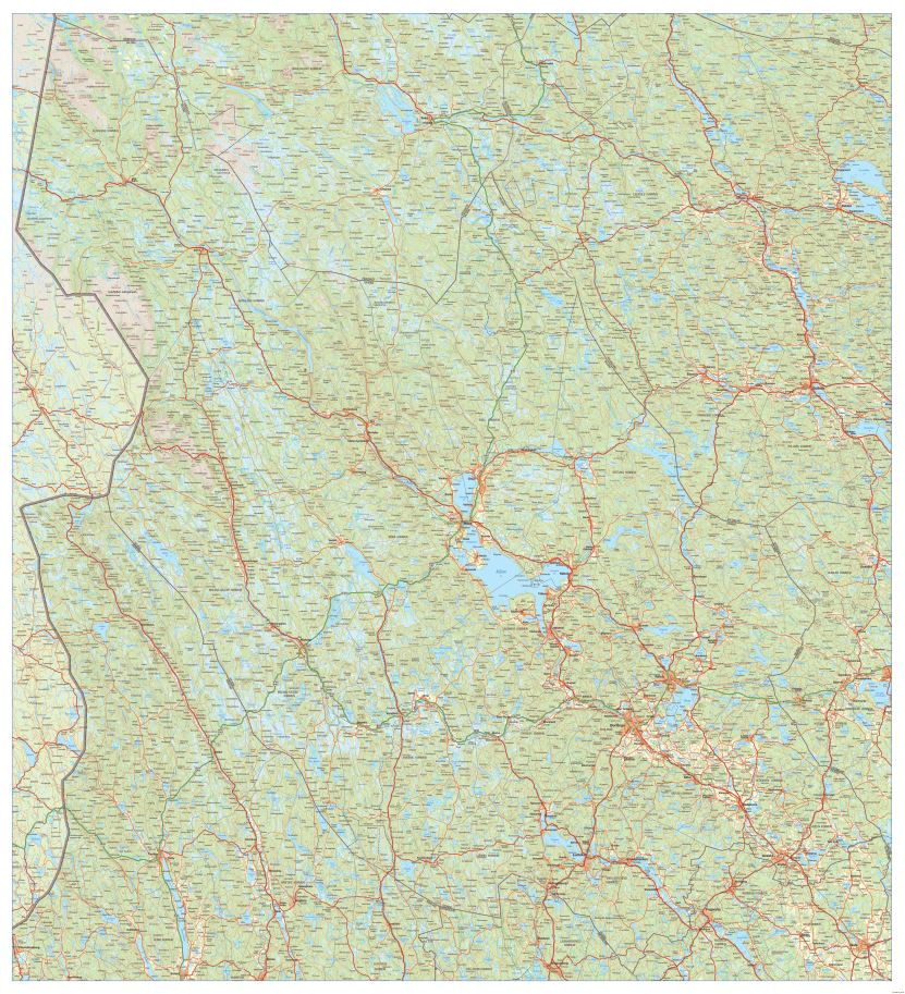 Dalarna Väggkarta 100x110cm