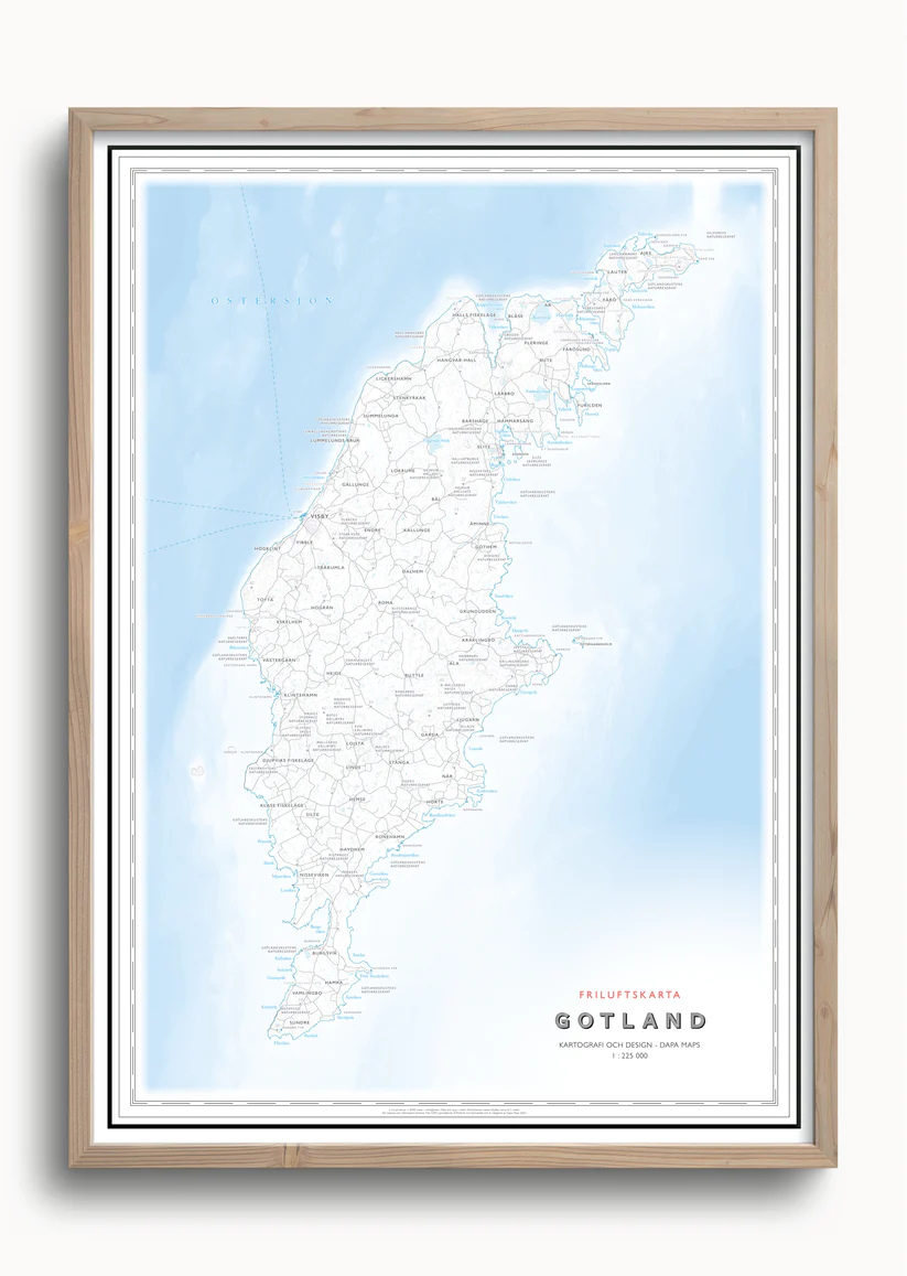 Friluftskarta Gotland 50x70cm Dapa Maps