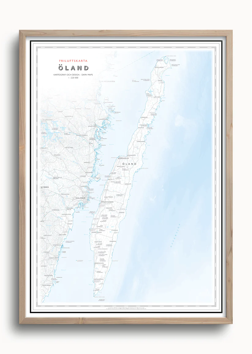 Friluftskarta Öland 50x70cm Dapa Maps