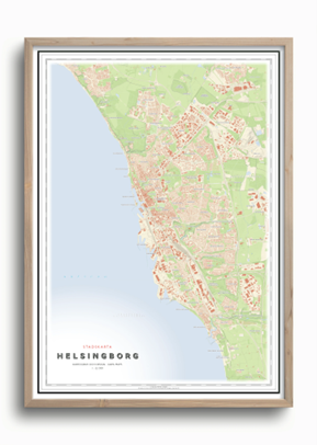 Stadskarta Helsingborg 50x70cm Dapa Maps