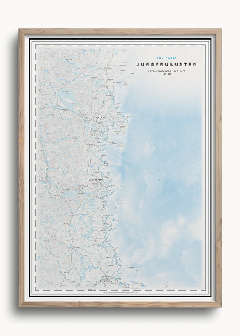 Kustkarta Jungfukusten 50x70cm Dapa Maps