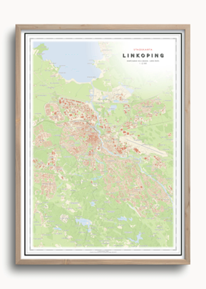 Stadskarta Linköping 50x70cm Dapa Maps