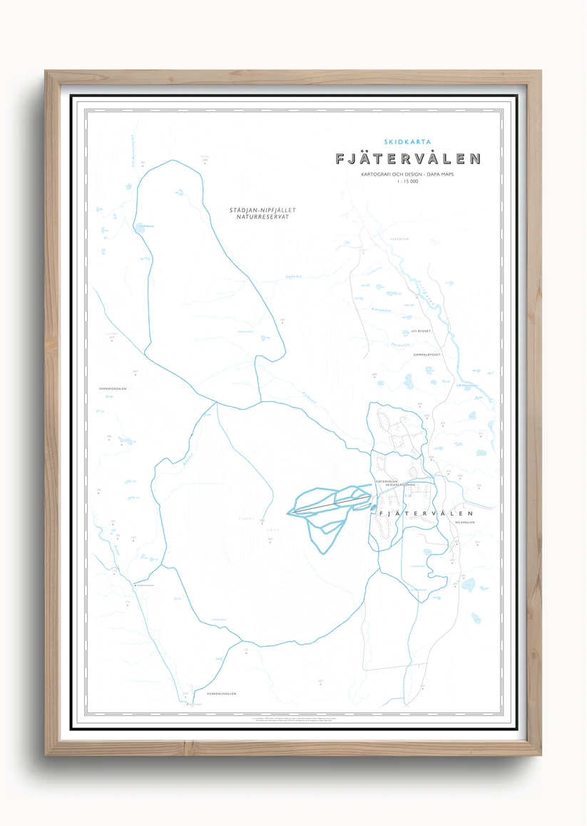 Skidkarta Fjätervålen 50x70cm Dapa Maps