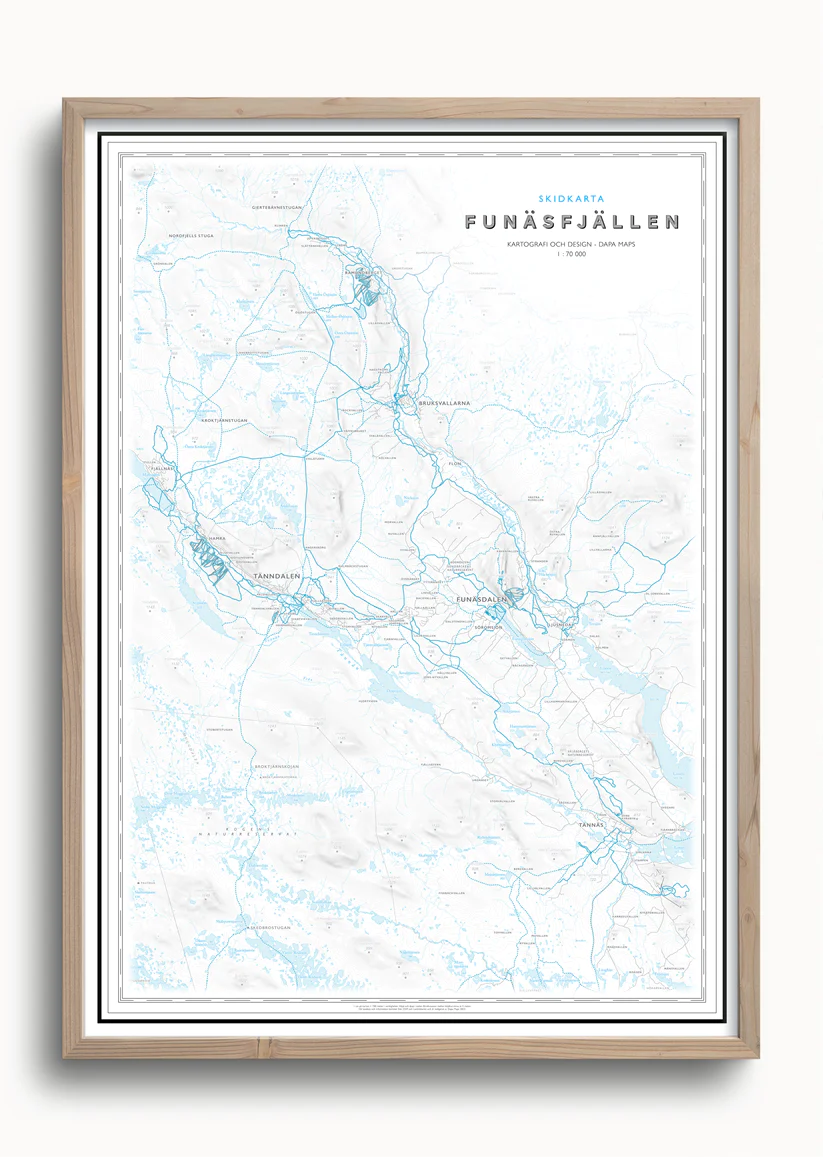 Skidkarta Funäsfjällen 50x70cm Dapa Maps