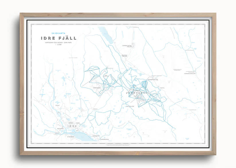 Skidkarta Idre 70x50cm Dapa Maps