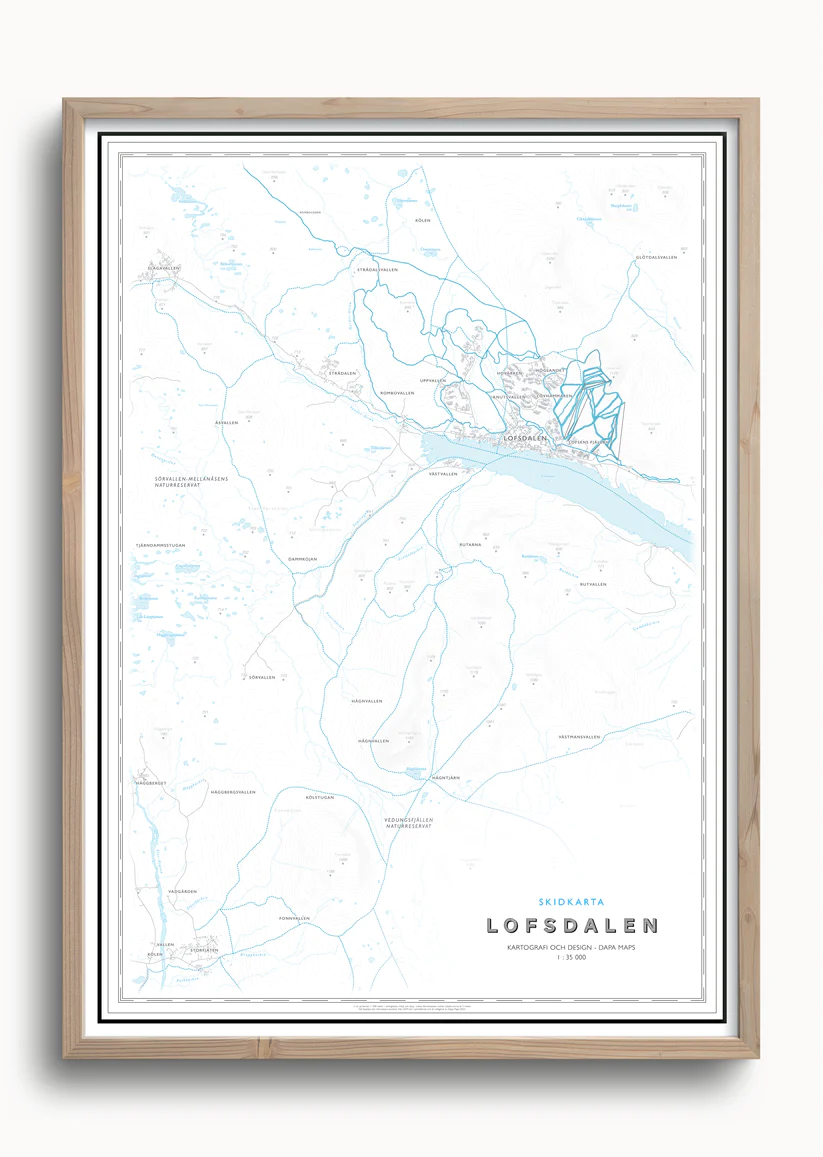 Skidkarta Lofsdalen 50x70cm Dapa Maps