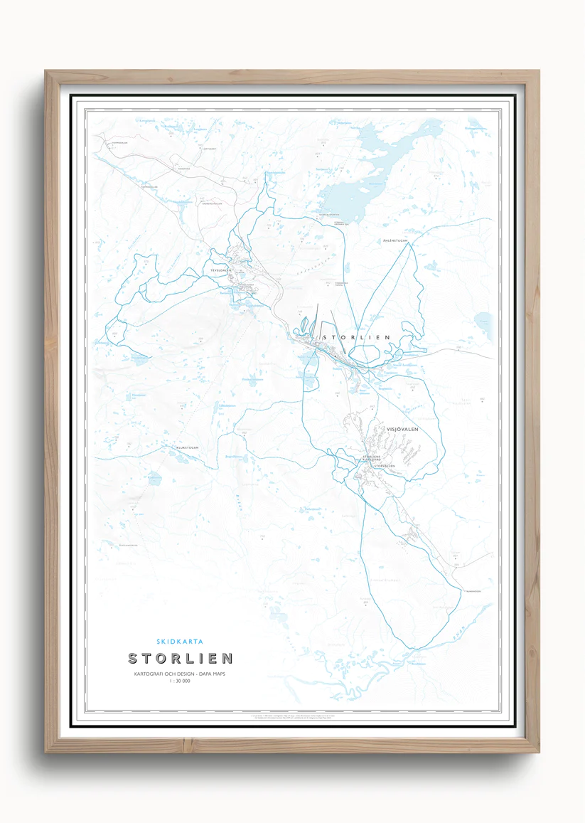 Skidkarta Storlien 50x70cm Dapa Maps