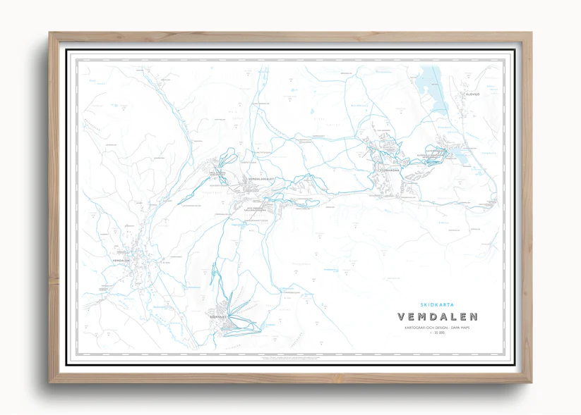 Skidkarta Vemdalen 70x50cm Dapa Maps