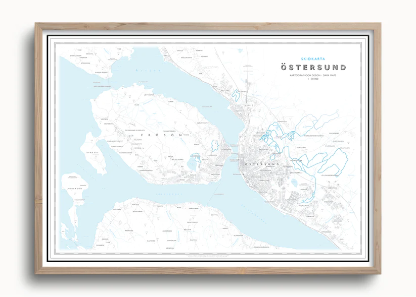 Skidkarta Östersund 70x50cm Dapa Maps