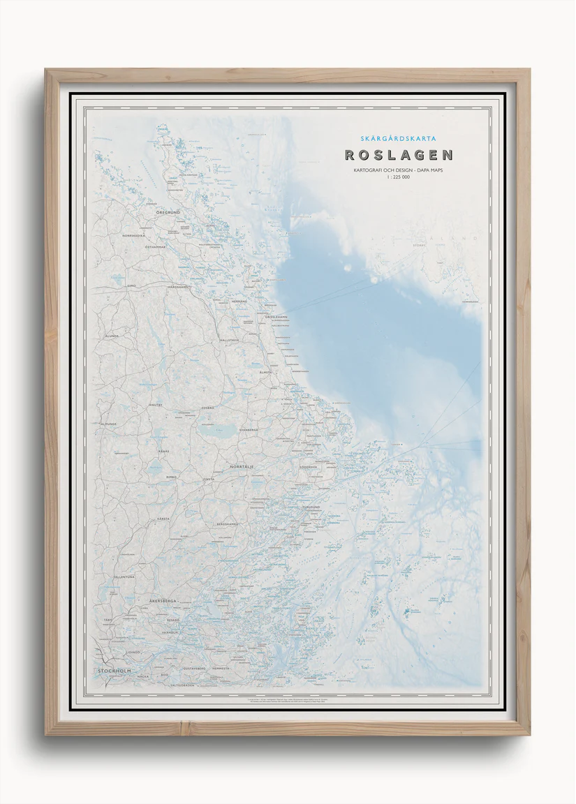 Skärgårdskarta Roslagen 50x70cm Dapa Maps