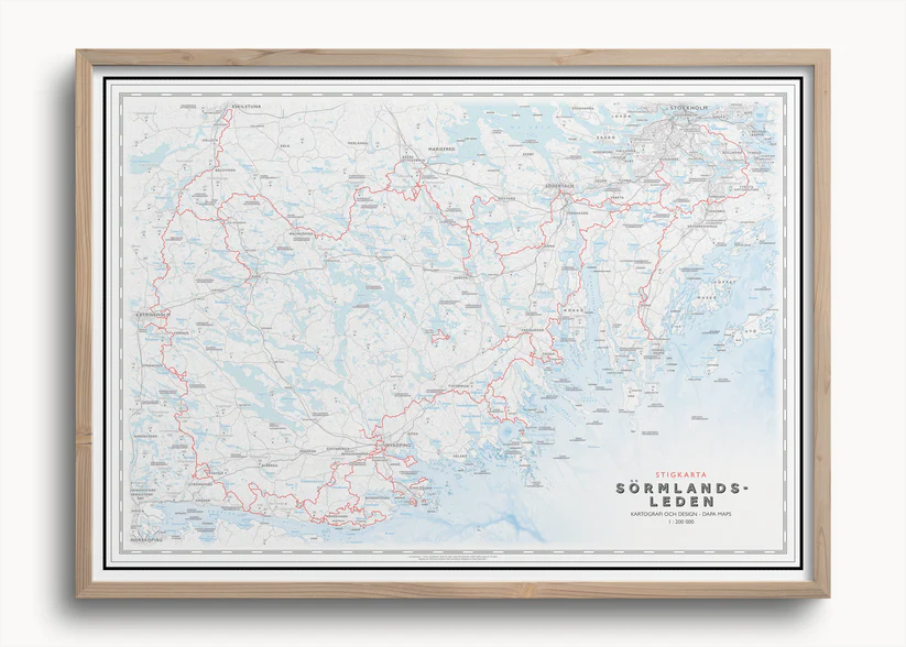 Stigkarta Sörmlandsleden 70x50cm Dapa Maps