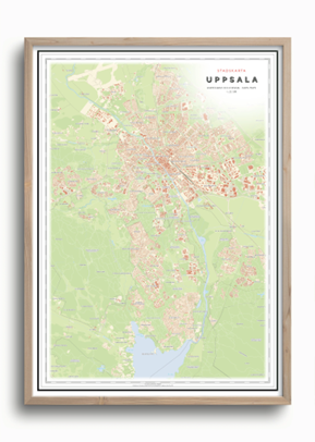 Stadskarta Uppsala 50x70cm Dapa Maps