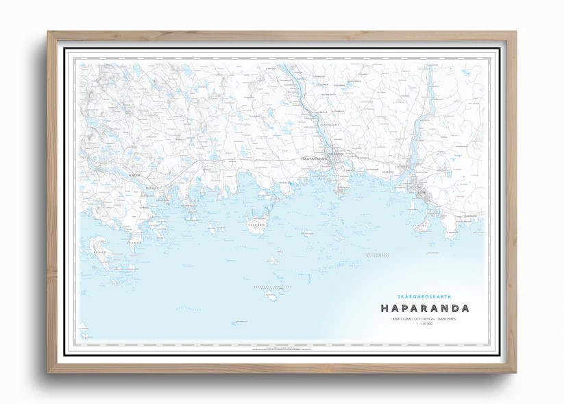 Skärgårdskarta Haparanda 70x50cm Dapa Maps