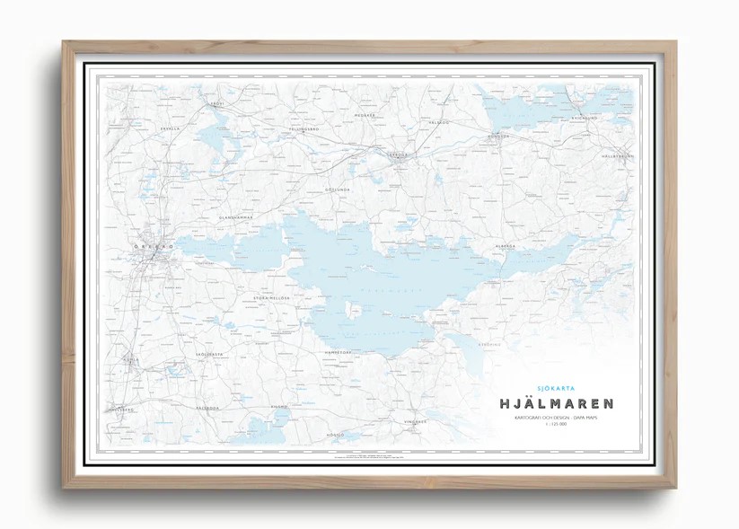 Sjökarta Hjälmaren 70x50cm Dapa Maps