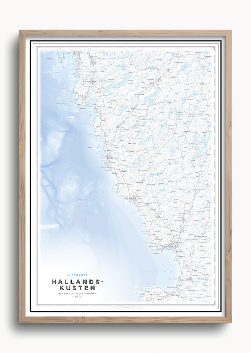 Kustkarta Halland 50x70cm Dapa Maps