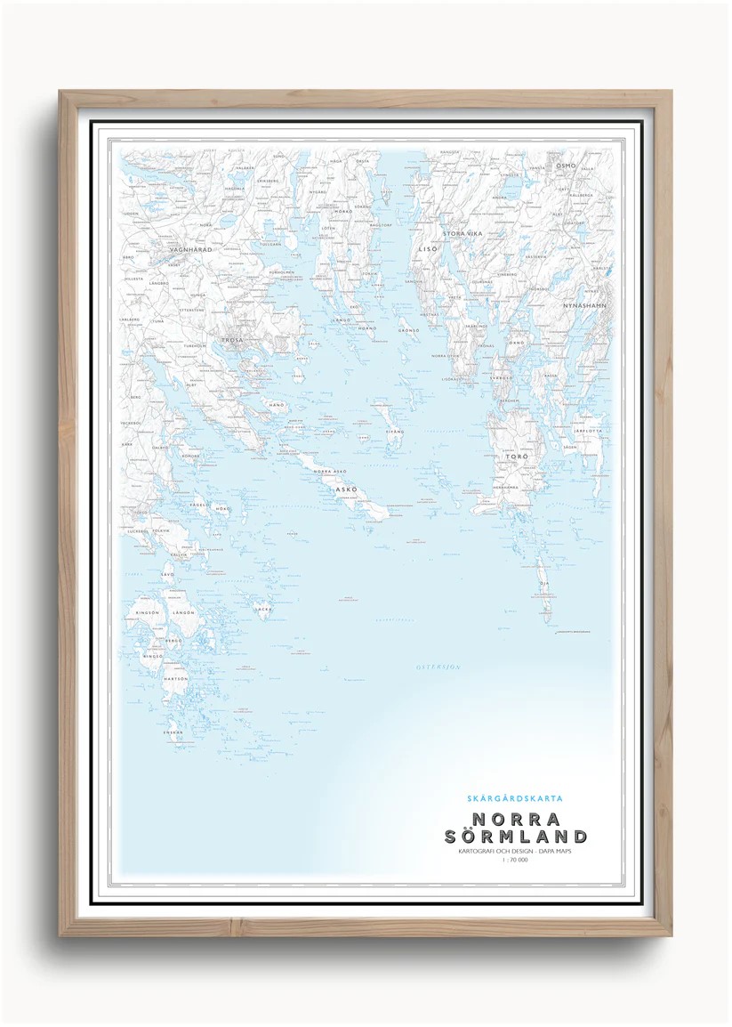 Skärgårdskarta Norra Sörmland 50x70cm Dapa Maps