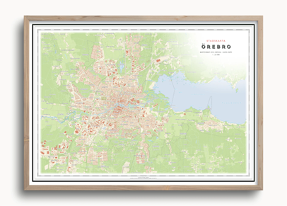Stadskarta Örebro 70x50cm Dapa Maps