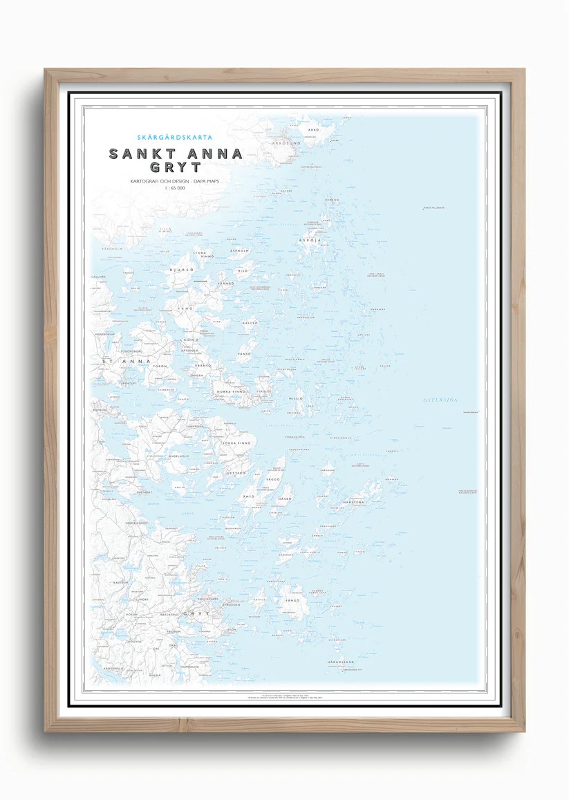 Skärgårdskarta Sankt Anna och Gryt 50x70cm Dapa Maps