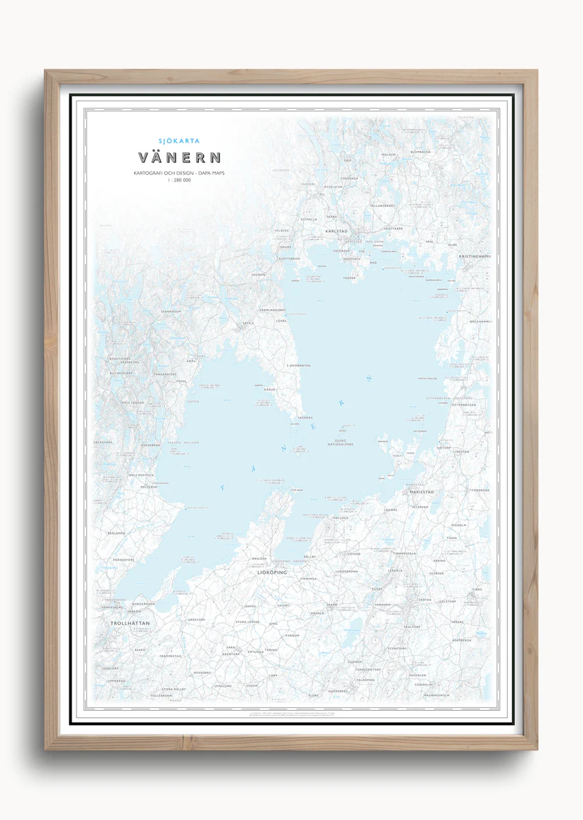 Sjökarta Vänern 50x70cm Dapa Maps