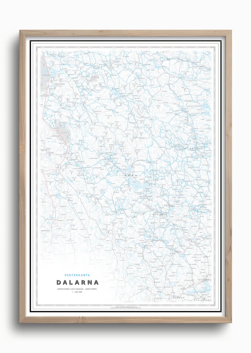 Skoterkarta Dalarna 50x70cm Dapa Maps