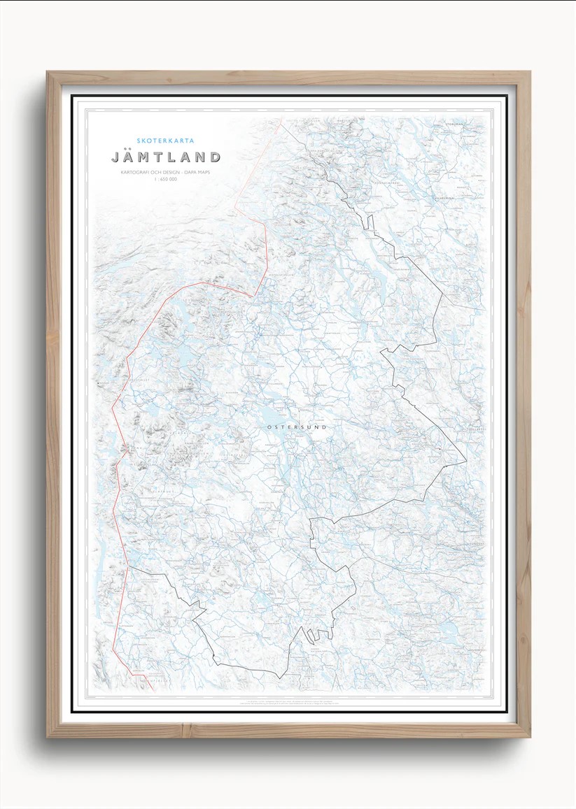 Skoterkarta Jämtland 50x70cm Dapa Maps