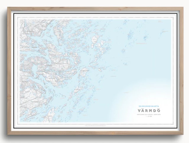 Skärgårdskarta Värmdö 70x50cm Dapa Maps