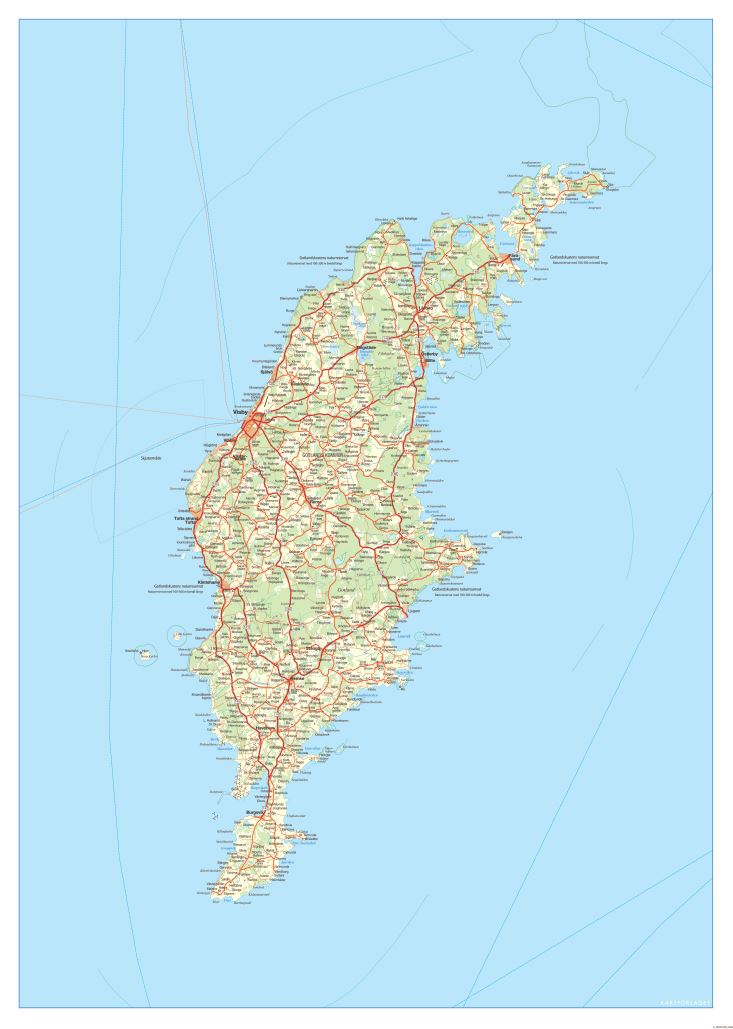 Gotland väggkarta 50x70cm