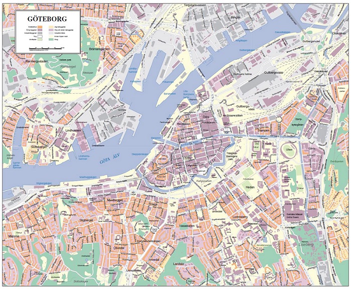 Göteborg väggkarta 2018